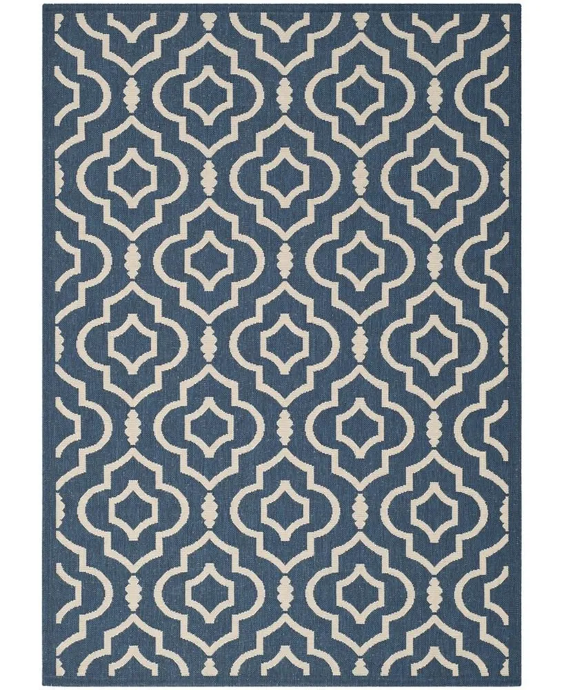 Safavieh Courtyard CY6926 Navy and Beige 5'3" x 7'7" Sisal Weave Outdoor Area Rug