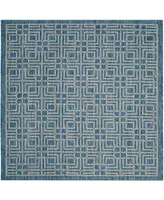 Safavieh Courtyard CY8467 Navy and Gray 6'7" x 6'7" Square Outdoor Area Rug