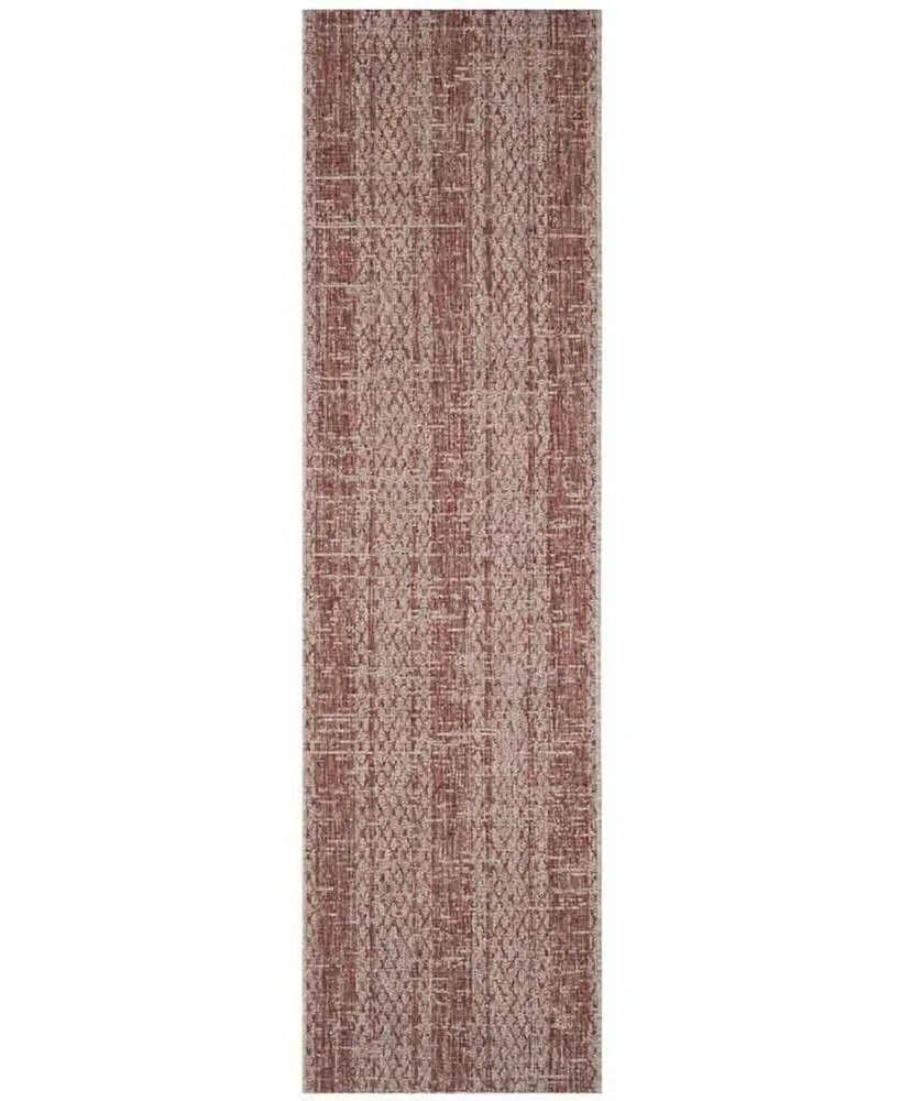 Safavieh Courtyard CY8736 Light Beige and Terracotta 2'3" x 8' Sisal Weave Runner Outdoor Area Rug