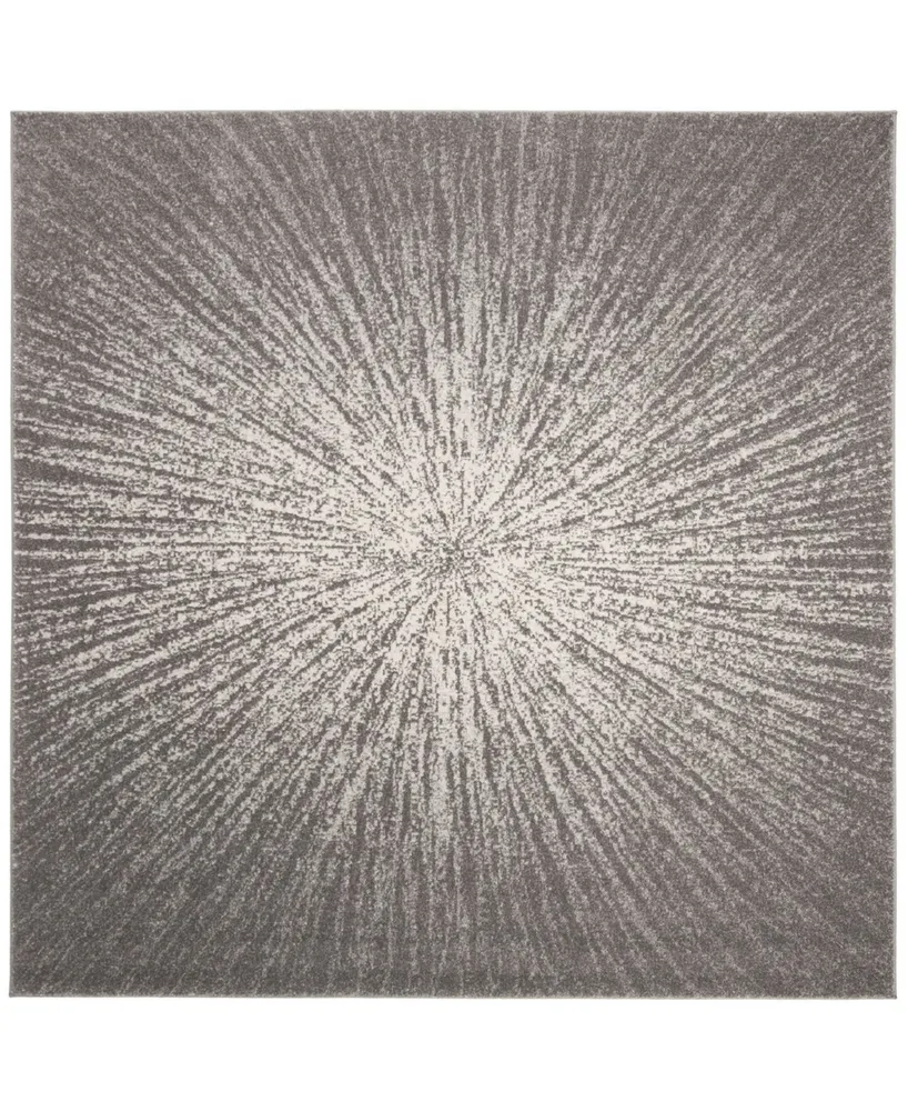 Safavieh Evoke EVK228 Dark Gray and Ivory 6'7" x 6'7" Square Area Rug