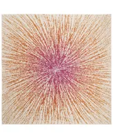 Safavieh Evoke EVK228 Fuchsia and Cream 6'7" x 6'7" Square Area Rug