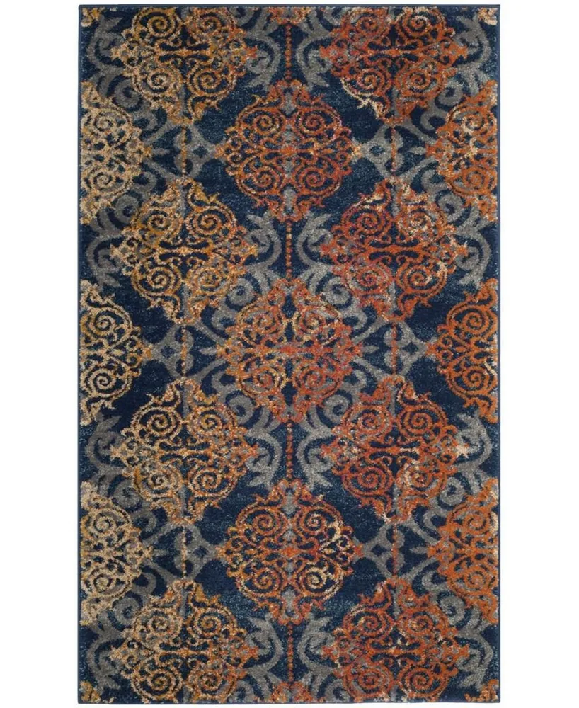 Safavieh Evoke EVK230 Blue and Orange 3' x 5' Area Rug