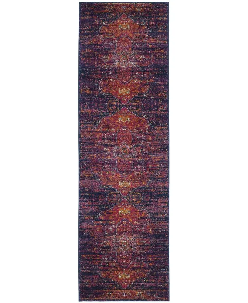 Safavieh Evoke EVK275 and Fuchsia 2'2" x 7' Runner Area Rug