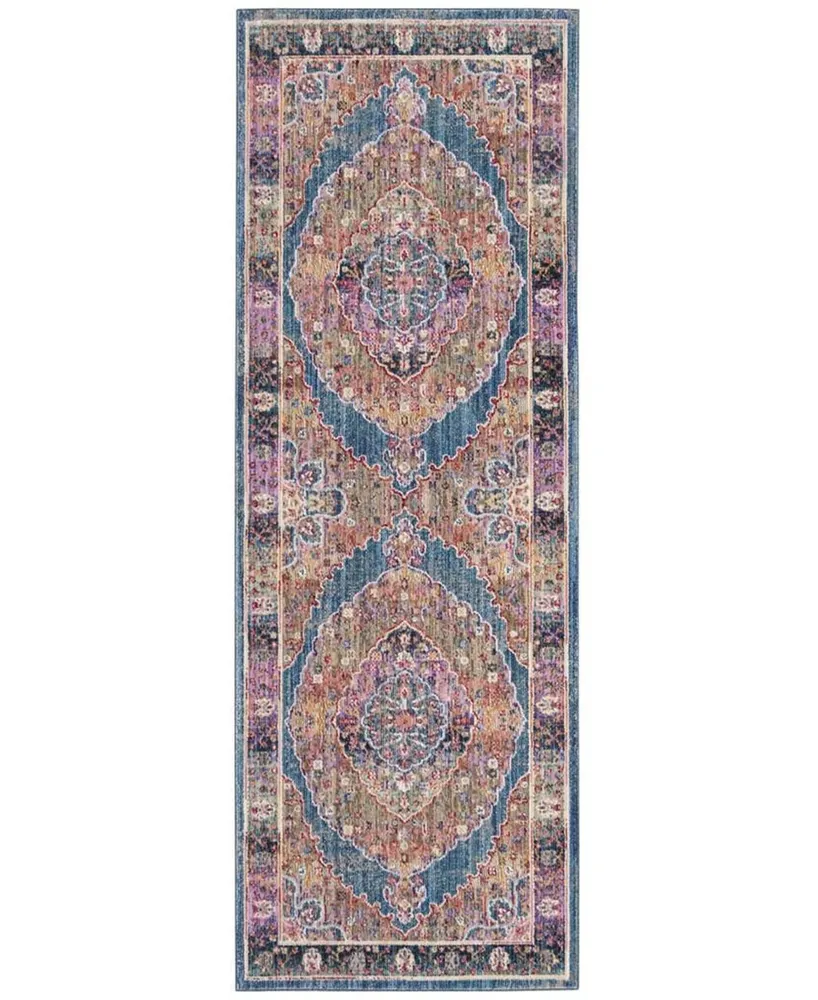 Safavieh Nirvana NVA134 Navy and Multi 3' x 8' Area Rug