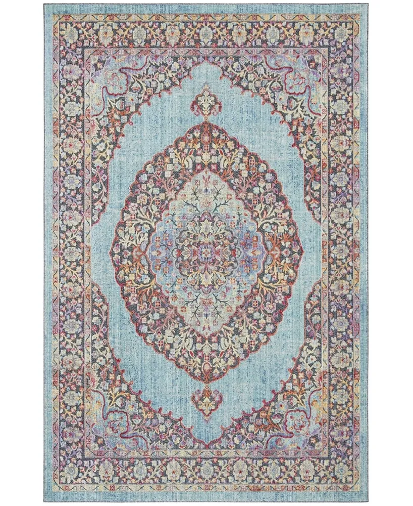 Safavieh Provance PRV181 Aqua and Black 5'3" x 7'6" Area Rug