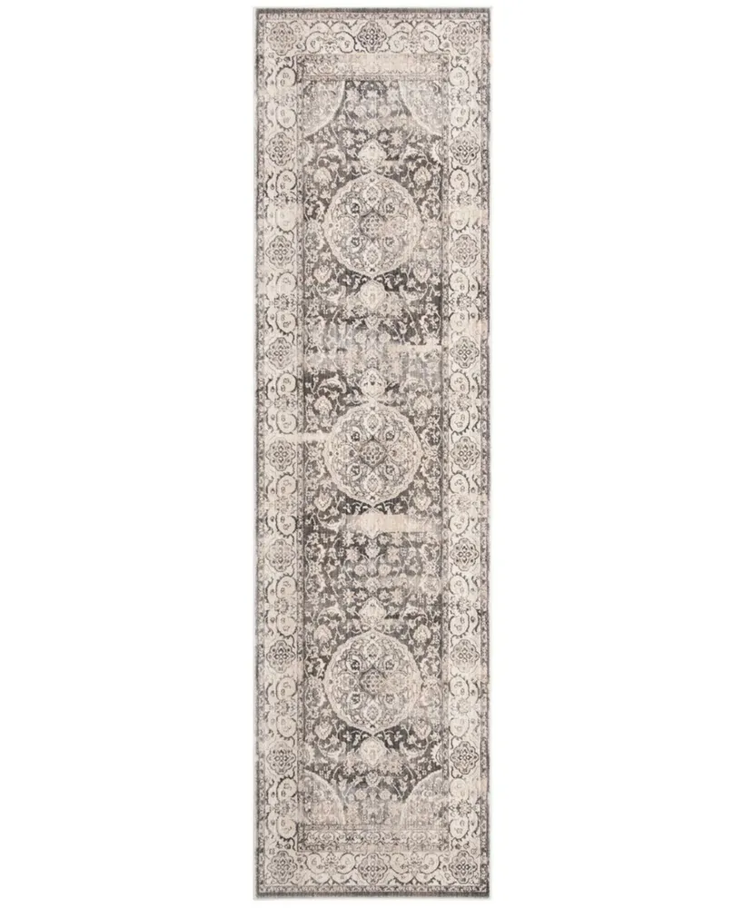 Safavieh Vintage Persian VTP457 Dark Grey and Ivory 2'2" x 8' Runner Area Rug