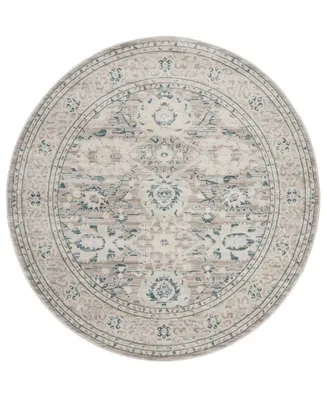Safavieh Archive ARC670 Gray and Blue 5' x 5' Round Area Rug