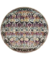 Safavieh Baldwin BDN196 Cream and Multi 6'7" x 6'7" Round Area Rug