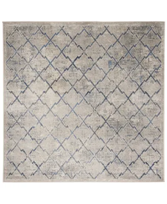 Safavieh Brentwood BNT809 Light Gray and Blue 6'7" x 6'7" Square Rug