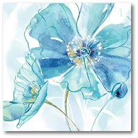 Courtside Market Light Blue Flower Ii Gallery-Wrapped Canvas Wall Art - 16" x 16"