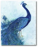 Courtside Market The Blue Peacock Gallery-Wrapped Canvas Wall Art - 16" x 20"