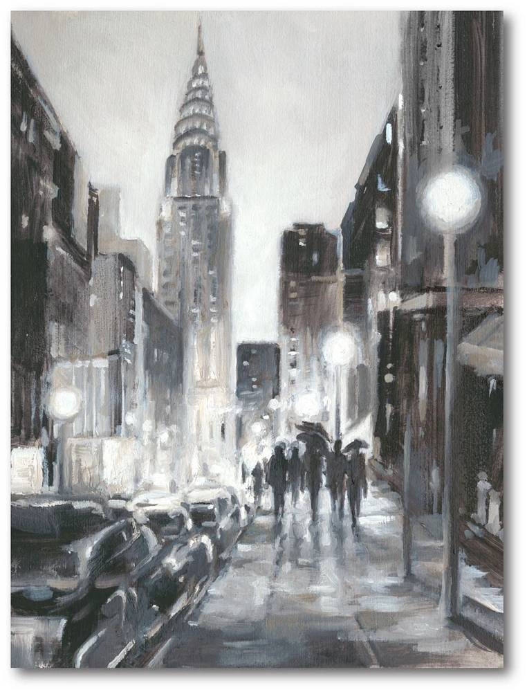 Courtside Market Illuminated Streets Ii Gallery-Wrapped Canvas Wall Art - 18" x 24"