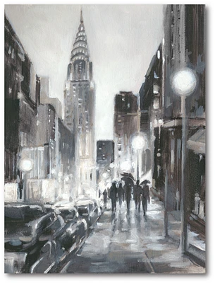 Courtside Market Illuminated Streets Ii Gallery-Wrapped Canvas Wall Art - 18" x 24"