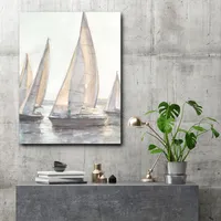 Courtside Market Plein Air Sailboats I Gallery-Wrapped Canvas Wall Art - 18" x 24"