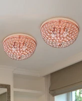 Elegant Designs 2 Light Elipse Crystal Flush Mount Ceiling Pack