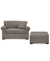 Astra 59" Fabric Chair Bed & 36" Storage Ottoman Set, Created for Macy's