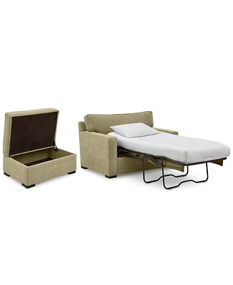 Radley 54" Fabric Chair Bed & 36" Storage Ottoman, Created for Macy's