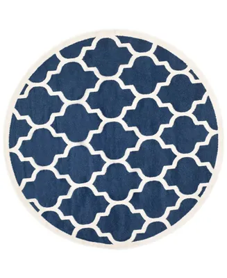 Safavieh Amherst AMT420 Navy and Beige 9' x 9' Round Area Rug