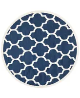 Safavieh Amherst AMT420 Navy and Beige 9' x 9' Round Area Rug