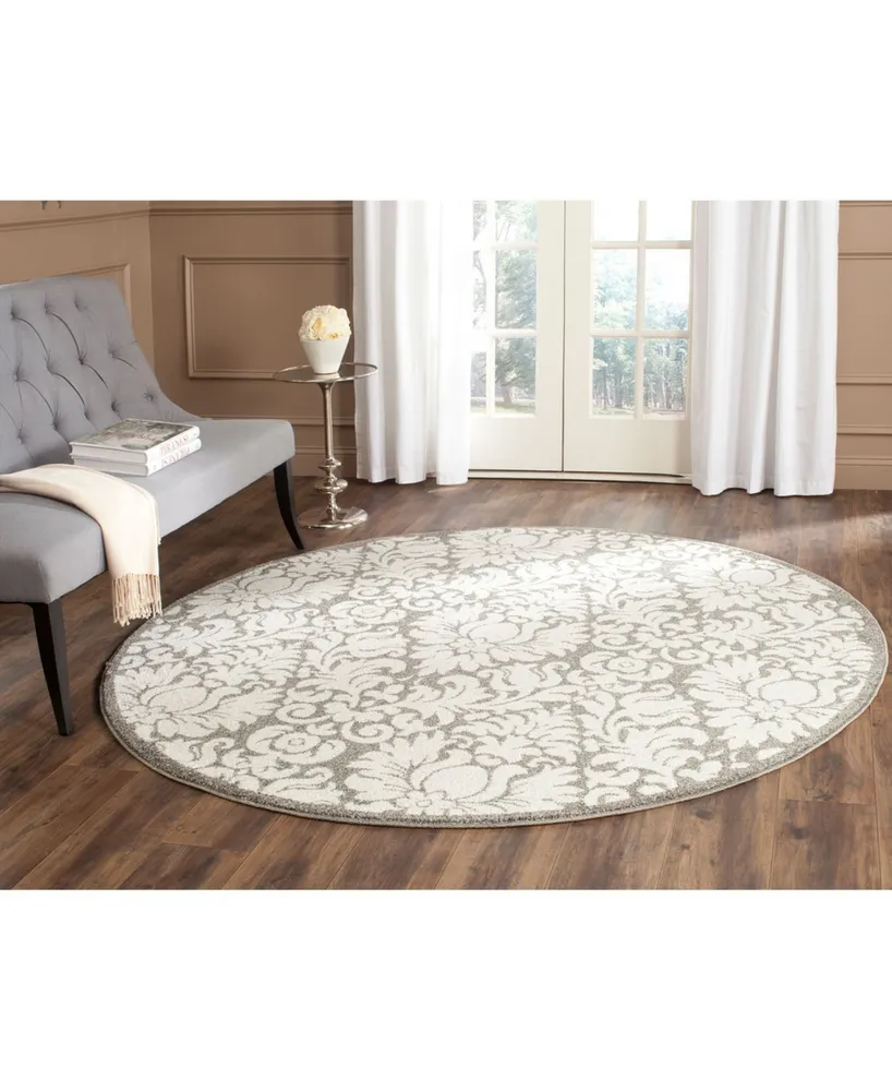 Safavieh Amherst AMT427 Dark Gray and Beige 9' x 9' Round Area Rug