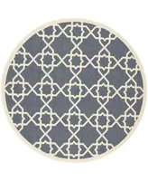 Safavieh Courtyard CY6032 Navy and Beige 6'7" x 6'7" Sisal Weave Round Outdoor Area Rug