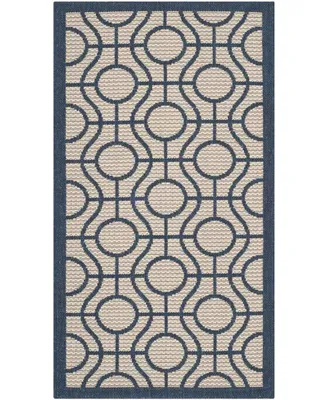 Safavieh Courtyard CY6115 Beige and Navy 2'7" x 5' Sisal Weave Outdoor Area Rug