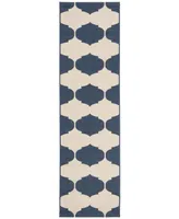 Safavieh Courtyard CY6162 Beige and Navy 2'3" x 12' Runner Outdoor Area Rug