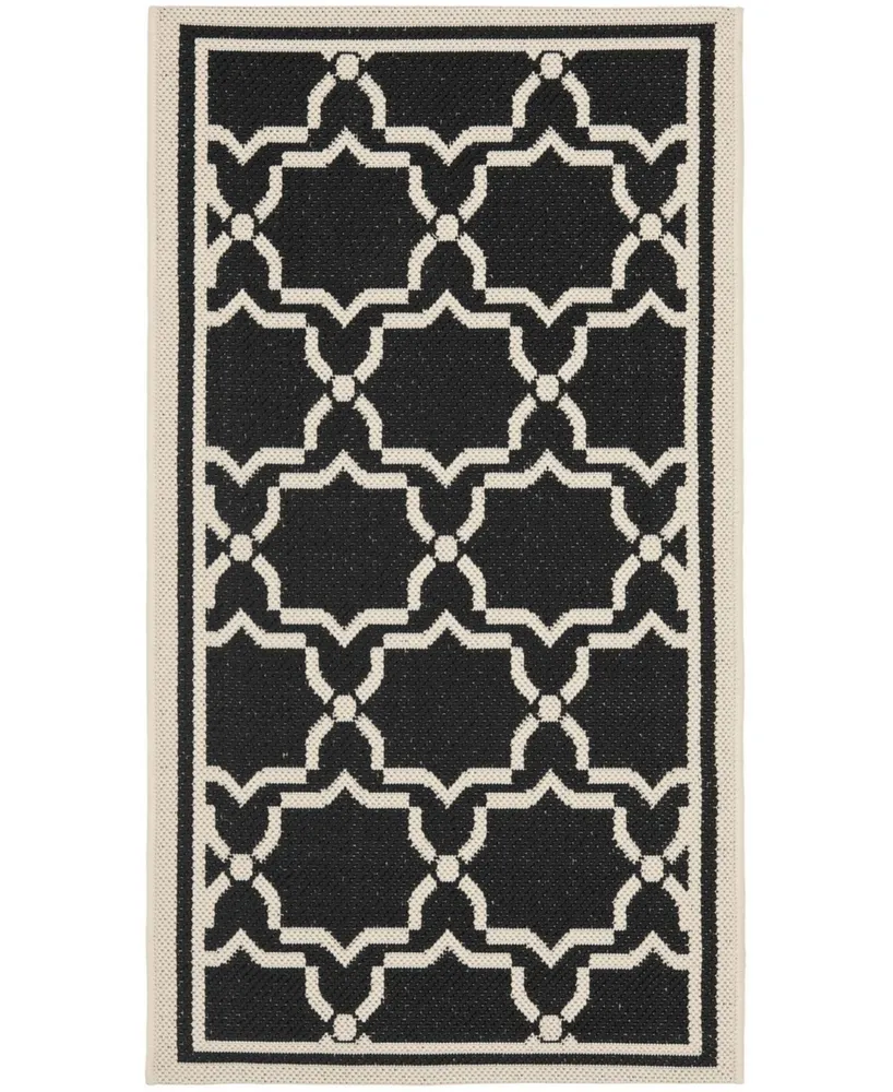 Safavieh Courtyard CY6916 Black and Beige 2'7" x 5' Outdoor Area Rug