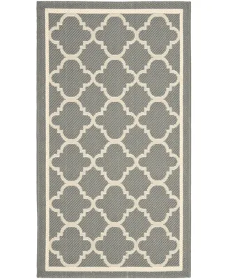 Safavieh Courtyard CY6918 Anthracite and Beige 2'7" x 5' Sisal Weave Outdoor Area Rug