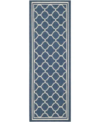 Safavieh Courtyard CY6918 Navy and Beige 2'3" x 10' Sisal Weave Runner Outdoor Area Rug