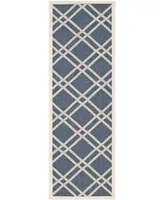 Safavieh Courtyard CY6923 Navy and Beige 2'3" x 10' Sisal Weave Runner Outdoor Area Rug