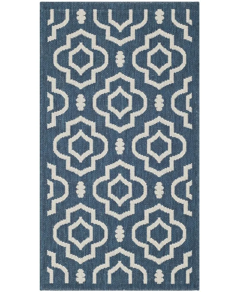 Safavieh Courtyard CY6926 Navy and Beige 2'7" x 5' Sisal Weave Outdoor Area Rug