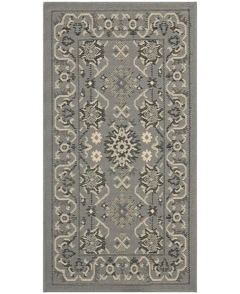 Safavieh Courtyard CY6727 Gray and Cream 4' x 5'7" Sisal Weave Outdoor Area Rug