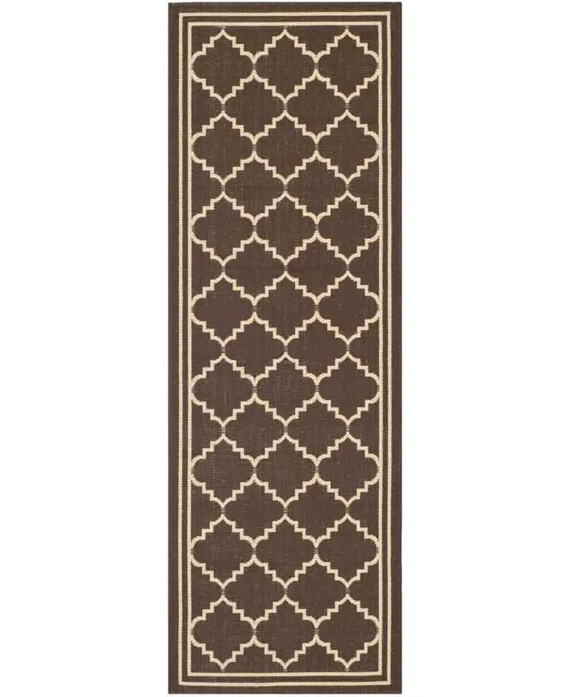 Safavieh Courtyard CY6889 Chocolate and Cream 2'3" x 10' Sisal Weave Runner Outdoor Area Rug