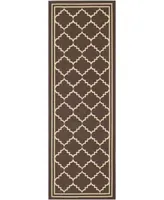 Safavieh Courtyard CY6889 Chocolate and Cream 2'3" x 10' Sisal Weave Runner Outdoor Area Rug