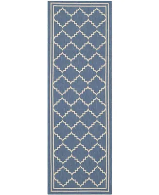 Safavieh Courtyard CY6889 Blue and Beige 2'3" x 10' Sisal Weave Runner Outdoor Area Rug