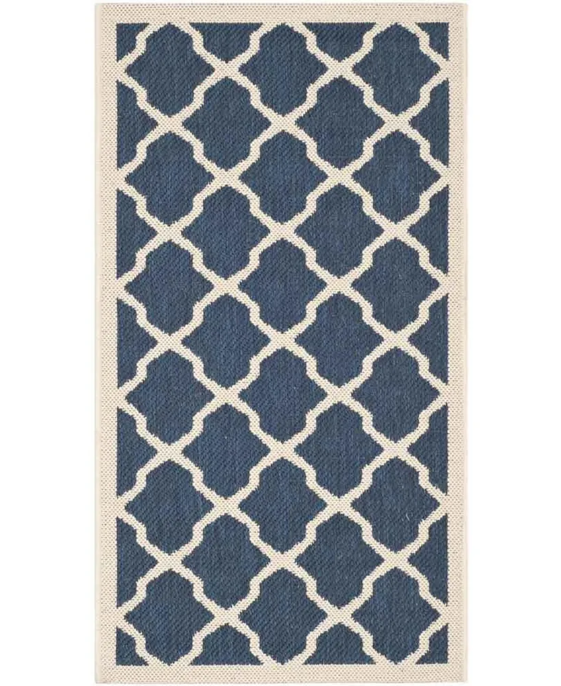 Safavieh Courtyard CY6903 Navy and Beige 2'7" x 5' Sisal Weave Outdoor Area Rug