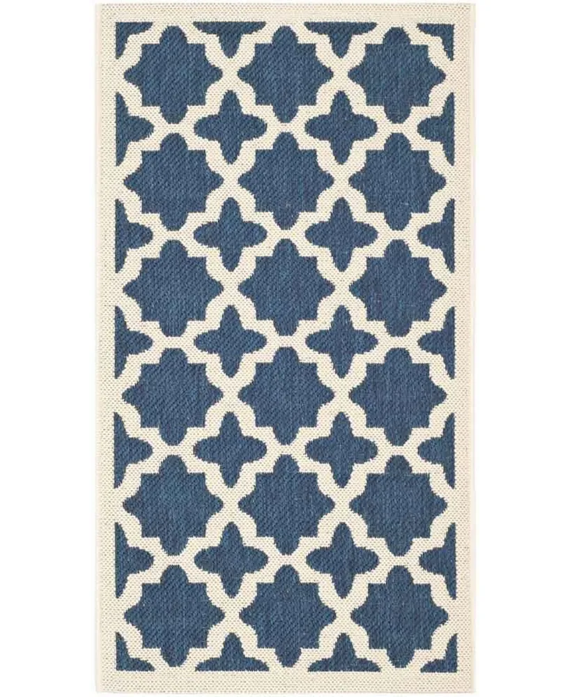 Safavieh Courtyard CY6913 Navy and Beige 2'7" x 5' Sisal Weave Outdoor Area Rug