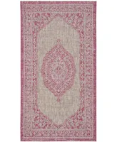 Safavieh Courtyard CY8751 Light Gray and Fuchsia 2' x 3'7" Sisal Weave Outdoor Area Rug