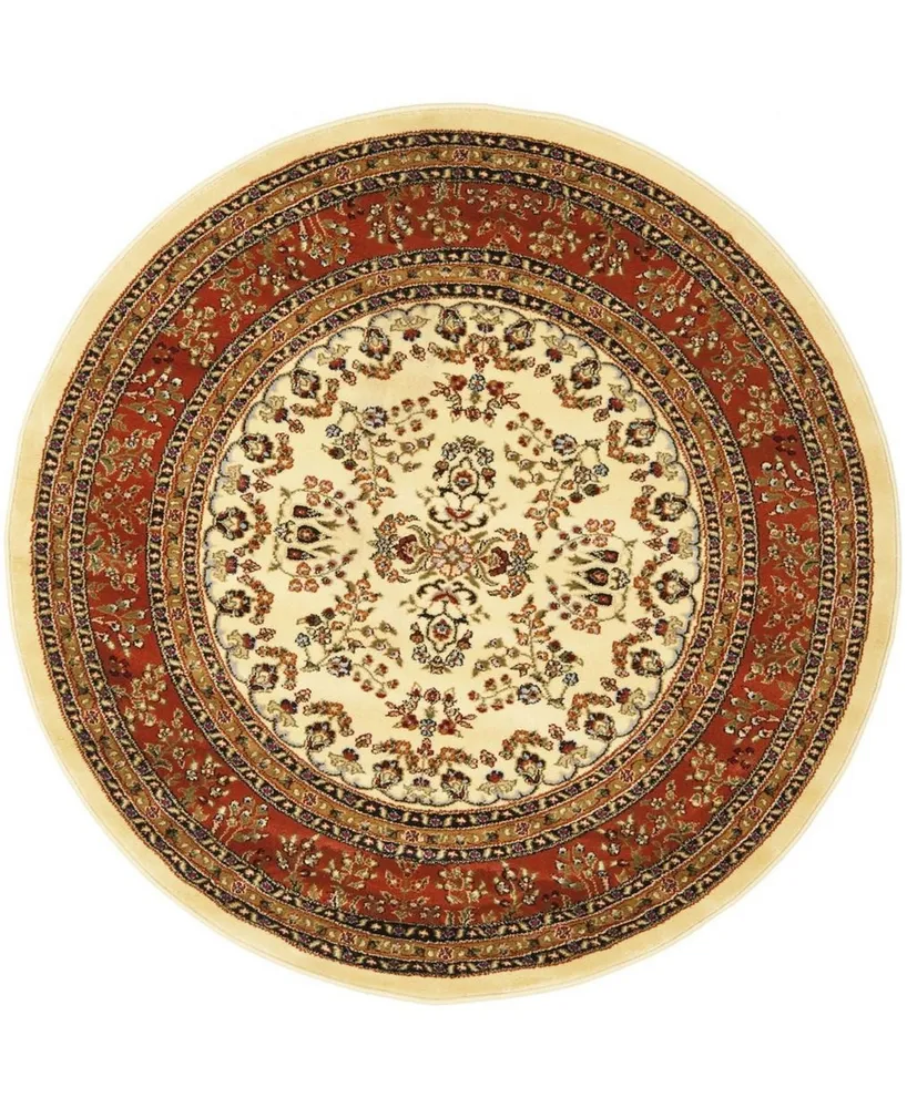 Safavieh Lyndhurst LNH331 Ivory and Rust 8' x 8' Round Area Rug