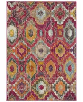 Safavieh Monaco MNC265 Red and Blue 5'1" x 7'7" Area Rug