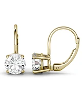 Moissanite Leverback Earrings (2 ct. t.w. Diamond Equivalent) 14k White or Yellow Gold