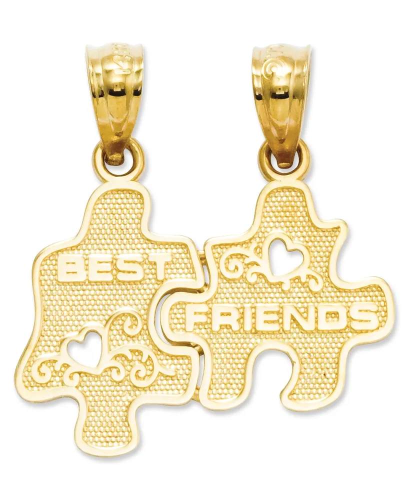 14k Gold Charm, Best Friends Puzzle Break