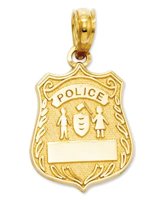 14k Gold Charm, Police Badge Charm