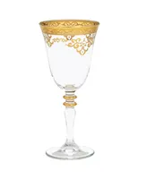 Classic Touch Set of 6 Water Glasses with Rich Design