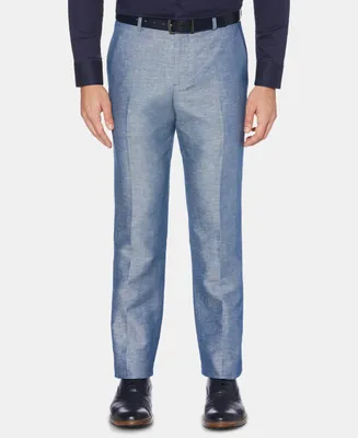 Perry Ellis Men's Portfolio Modern-Fit Linen/Cotton Solid Dress Pants