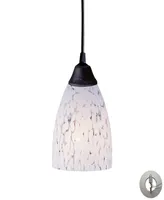 Classico 1 Light Pendant in Dark Rust and Snow White Glass - Includes Adapter Kit