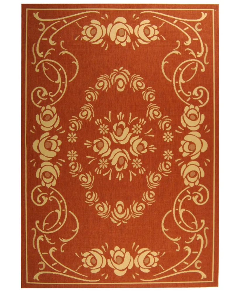 Safavieh Courtyard CY1893 Terracotta and Natural 4' x 5'7" Sisal Weave Outdoor Area Rug
