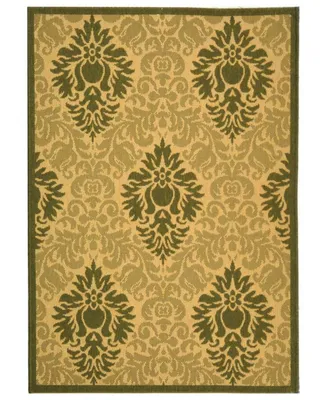 Safavieh Courtyard CY2714 Natural and Olive 6'7" x 9'6" Sisal Weave Outdoor Area Rug