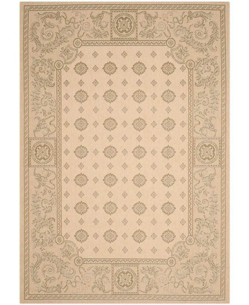 Safavieh Courtyard CY1356 Natural and Olive 4' x 5'7" Outdoor Area Rug